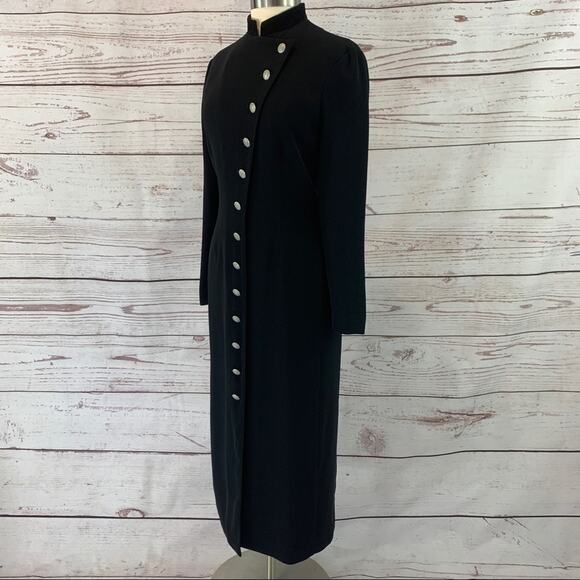 Plaza South vintage long black military style silv - Picture 3 of 10